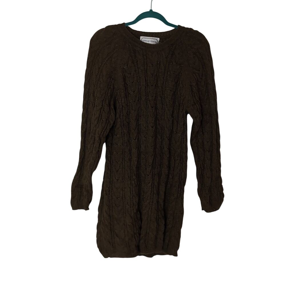 Adrienne Vittadini Alpaca Fishermen Knit Sweater Dress